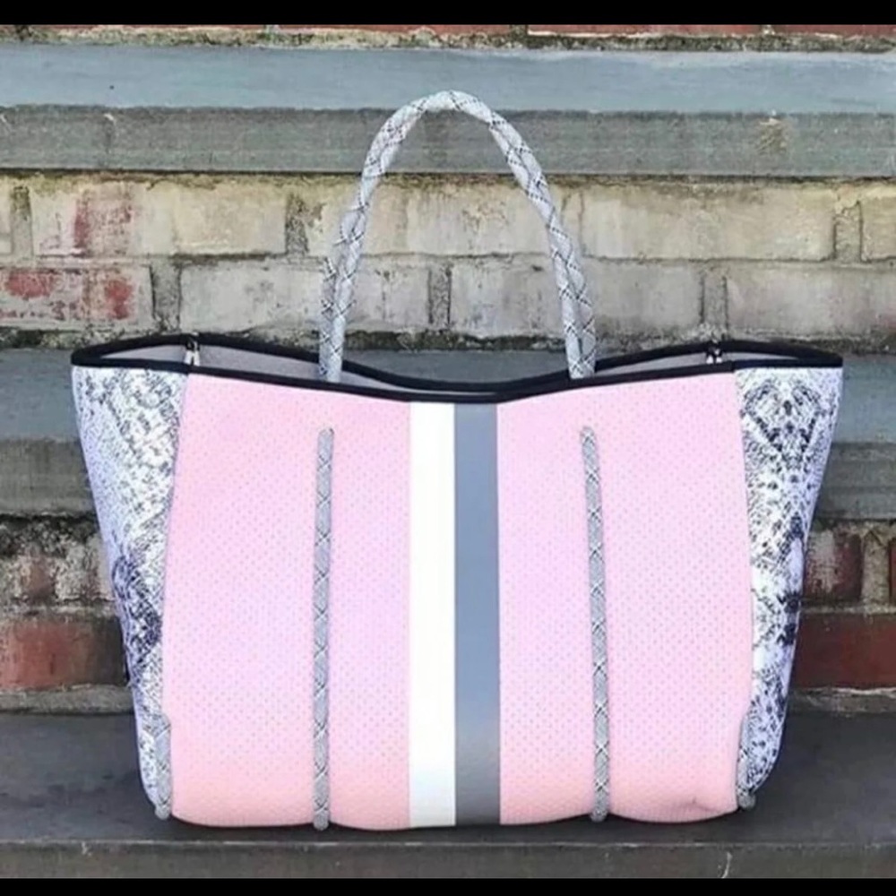 Pink Snake Neoprene Tote